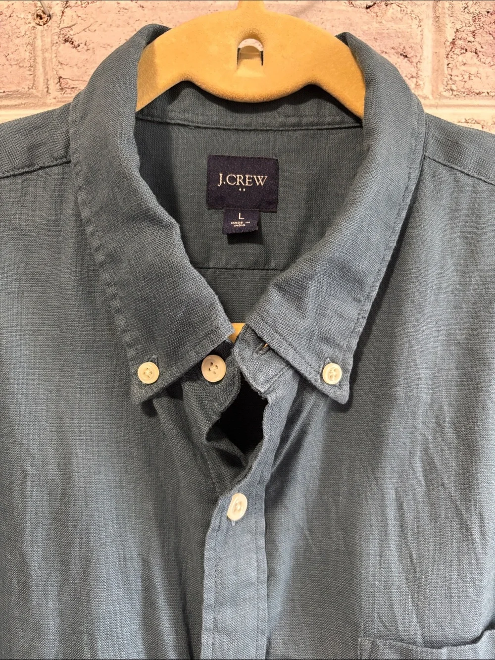 J. Crew Men's Linen Blend Button-Down Shirt Size Large
